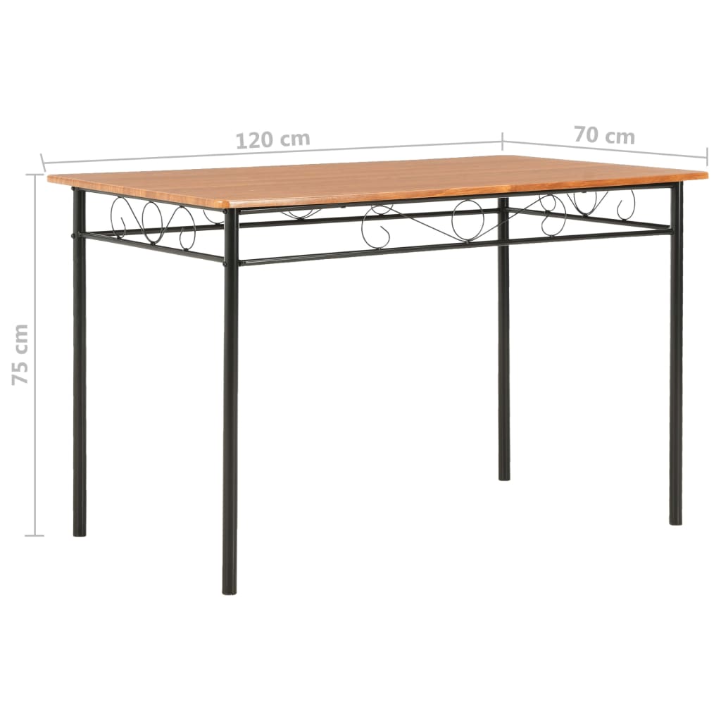 Tavolo da Pranzo Marrone 120x70x75 cm MDF - homemem39