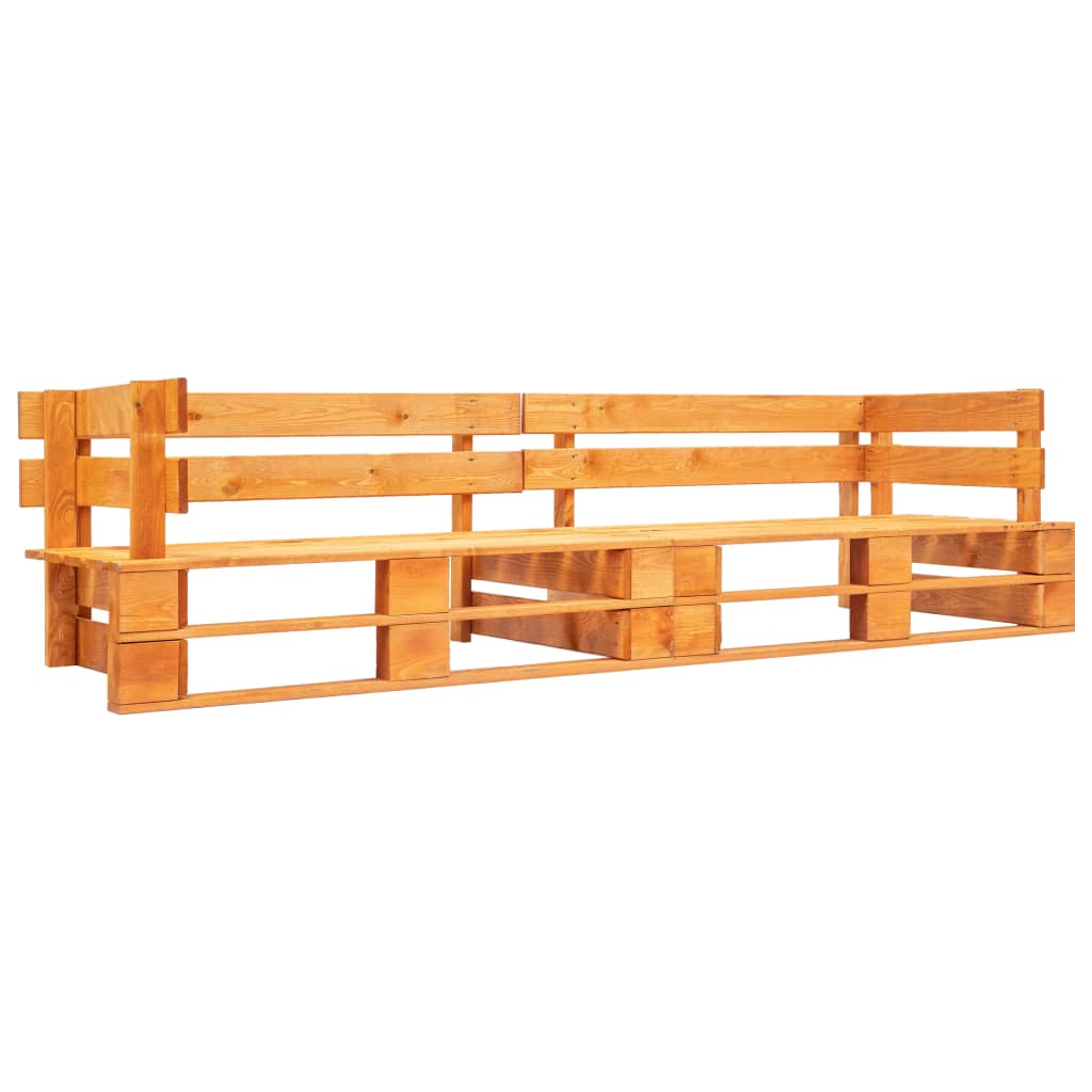 Divano da Giardino su Pallet 2 Posti Marrone Miele in Legno - homemem39