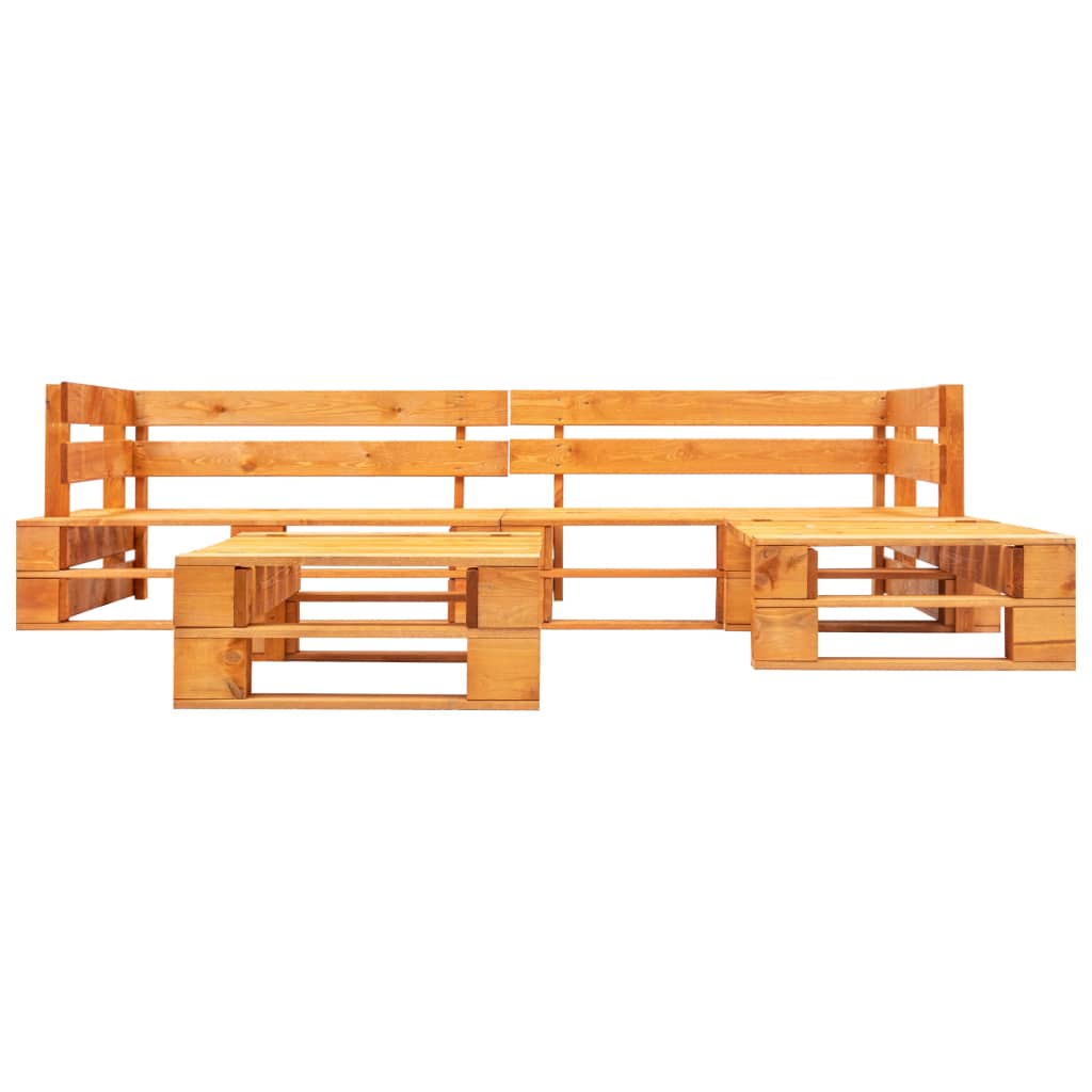 Set Divani da Giardino su Pallet 4 pz Marrone Miele in Legno - homemem39