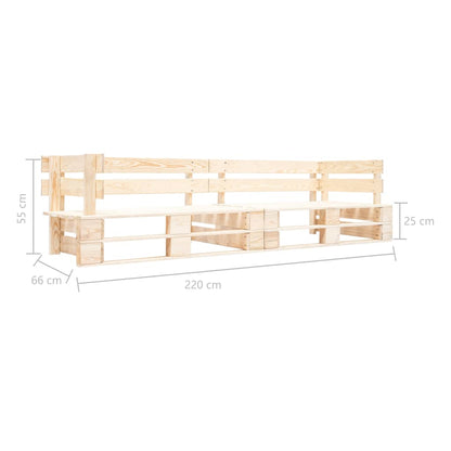 Divano da Giardino a 2 Posti su Pallet Naturale in Legno - homemem39