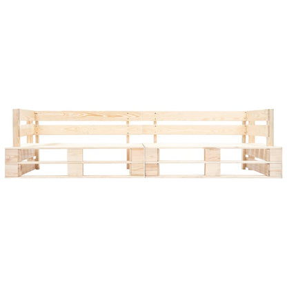 Set Divani Giardino Pallet 2pz con Cuscini Rossi Legno di Pino - homemem39