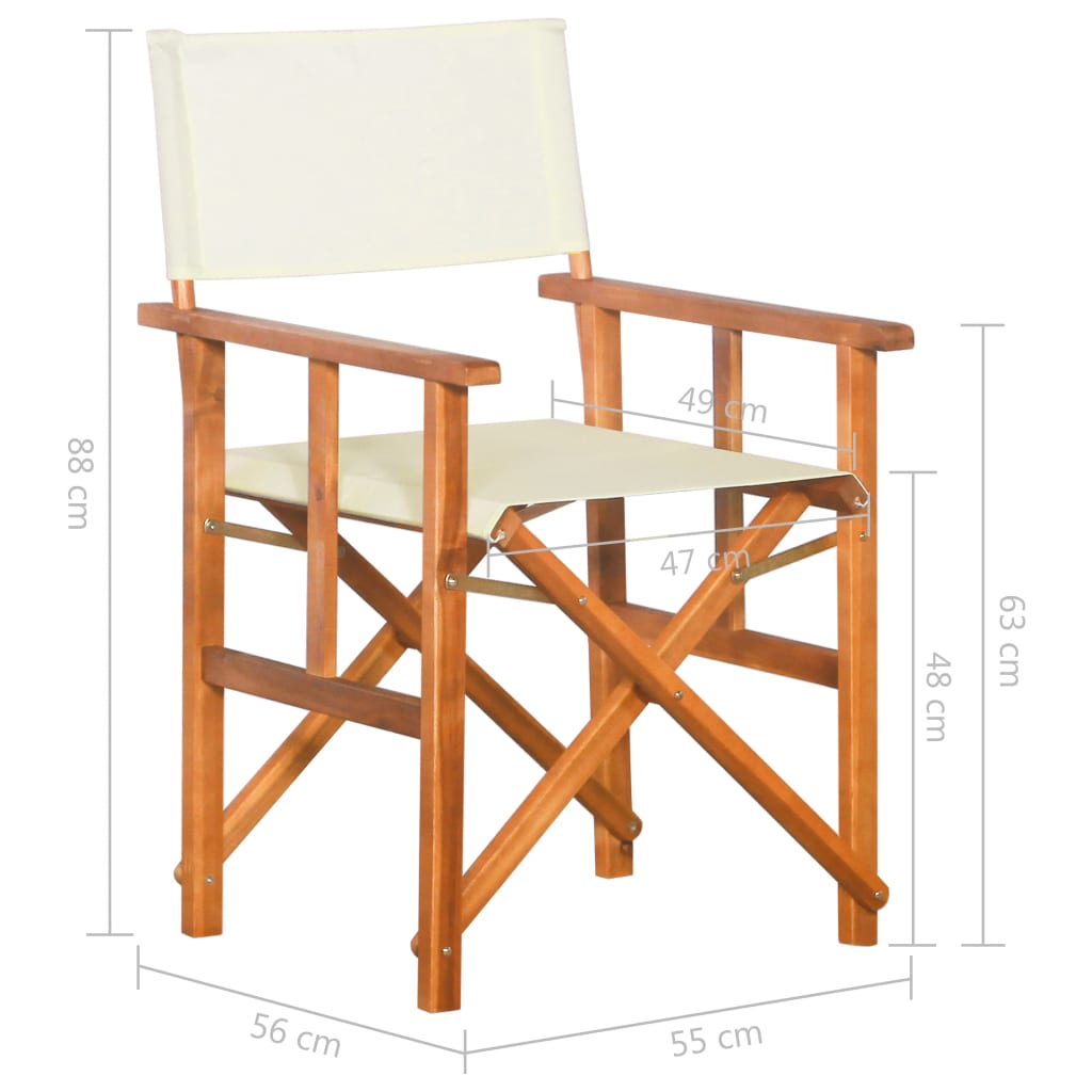 Sedie da Regista 2 pz in Legno Massello di Acacia - homemem39