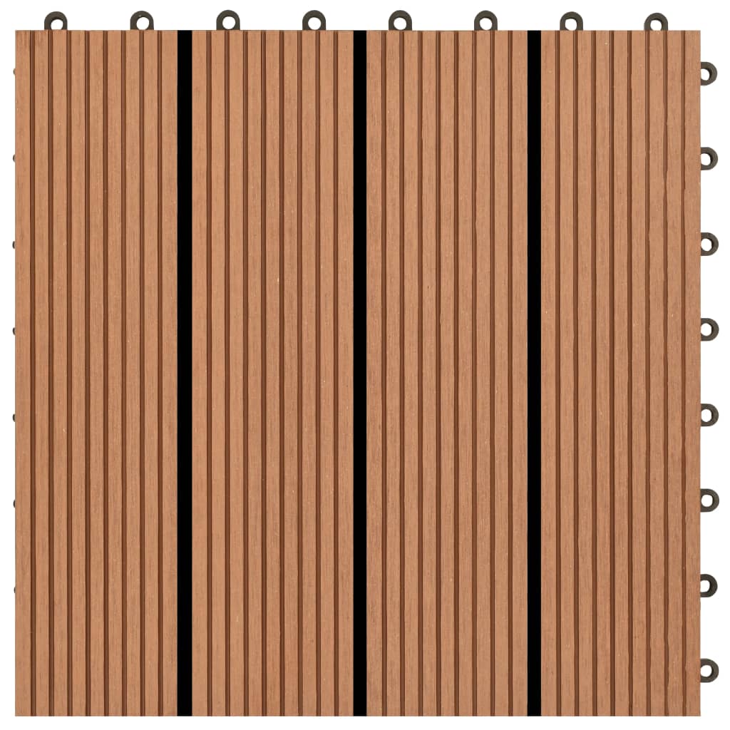 Piastrelle per Decking 22 pz 30x30cm 2mq in WPC Marrone - homemem39