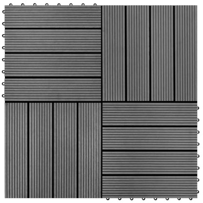 Piastrelle per Decking 22 pz 30x30cm 2mq in WPC Grigio - homemem39