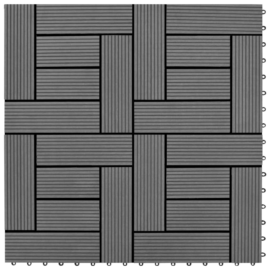 Piastrelle per Decking 22 pz 30x30cm 2mq in WPC Grigio - homemem39