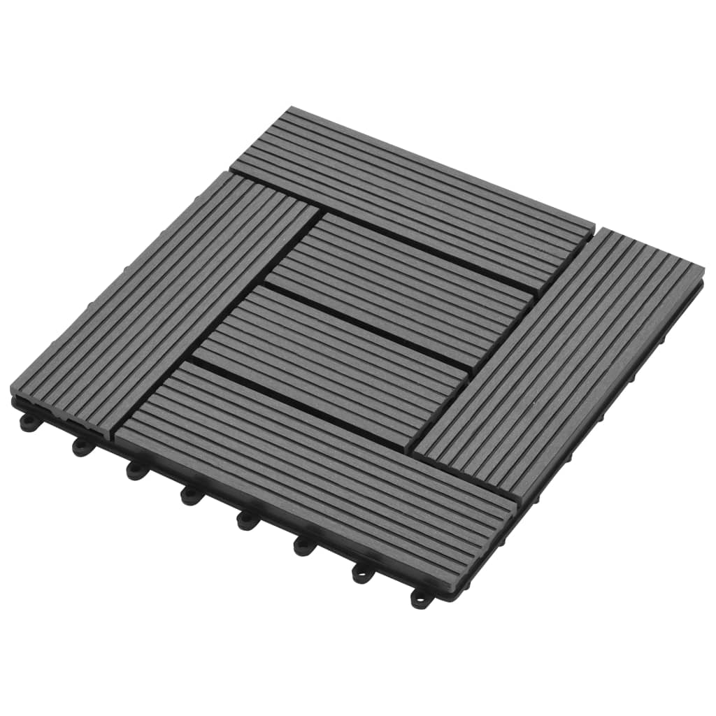 Piastrelle per Decking 22 pz 30x30cm 2mq in WPC Grigio - homemem39