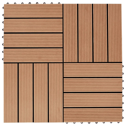 Piastrelle per Decking 22 pz 30x30cm 2mq in WPC Colore Teak - homemem39