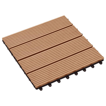 Piastrelle per Decking 22 pz 30x30cm 2mq in WPC Colore Teak - homemem39