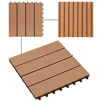 Piastrelle per Decking 22 pz 30x30cm 2mq in WPC Colore Teak - homemem39