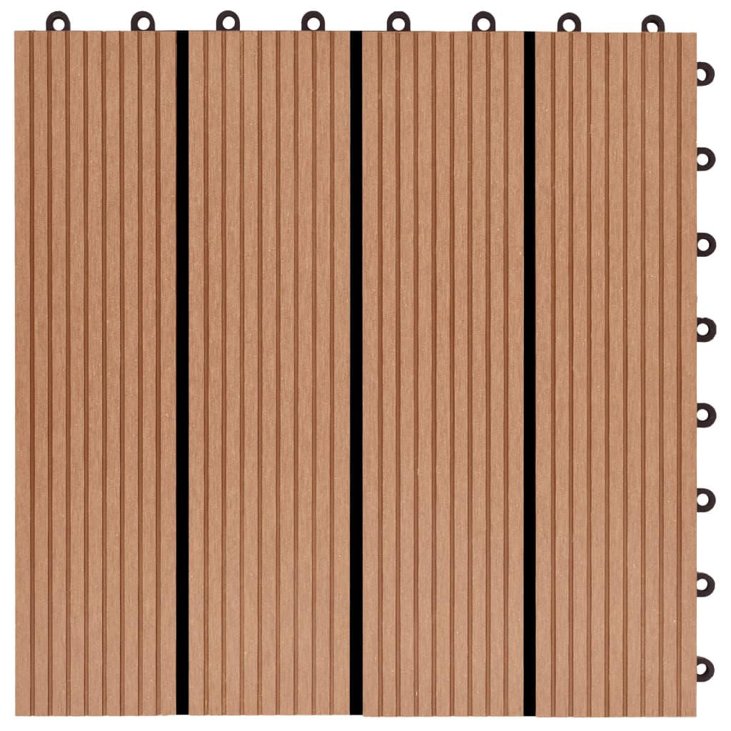 Piastrelle per Decking 22 pz 30x30cm 2mq in WPC Colore Teak - homemem39