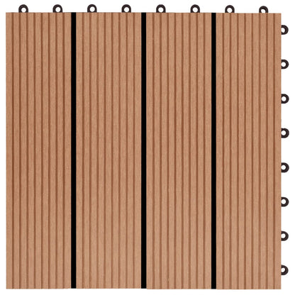 Piastrelle per Decking 22 pz 30x30cm 2mq in WPC Colore Teak - homemem39