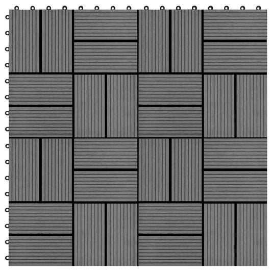 Piastrelle per Decking 22 pz 30x30cm 2mq in WPC Grigio - homemem39