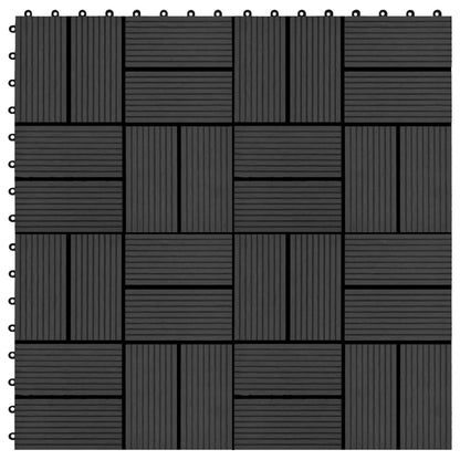 Piastrelle per Decking 22 pz 30x30cm 2mq in WPC Nero - homemem39