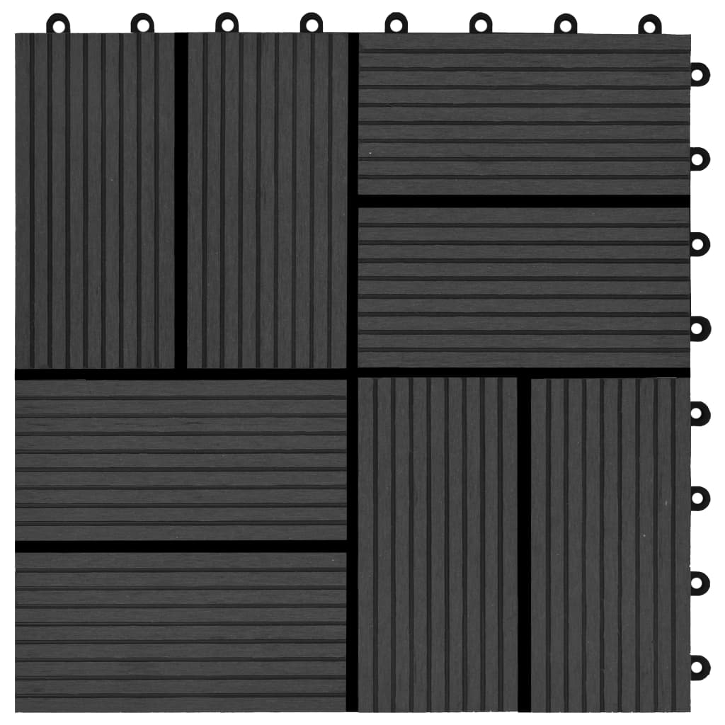 Piastrelle per Decking 22 pz 30x30cm 2mq in WPC Nero - homemem39