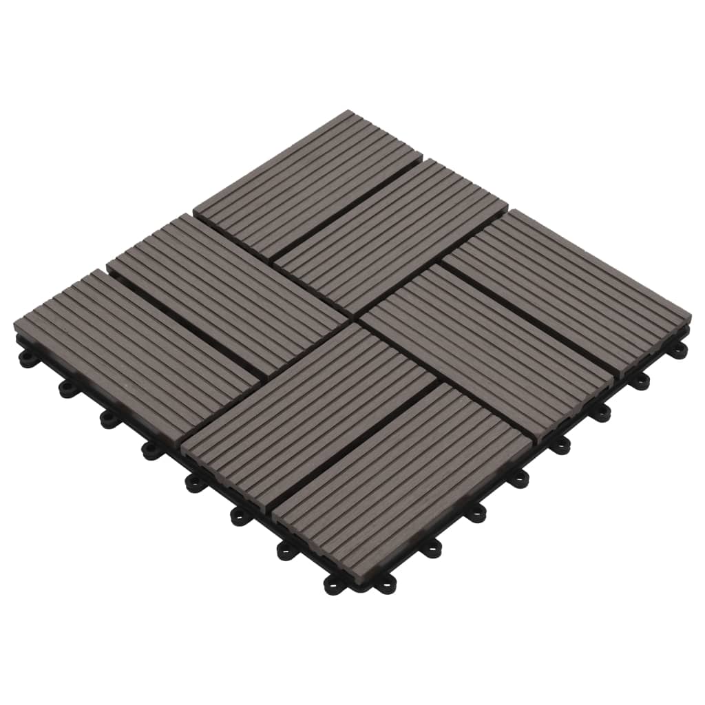 Piastrelle per Decking 22 pz 30x30cm 2mq in WPC Marrone Scuro - homemem39