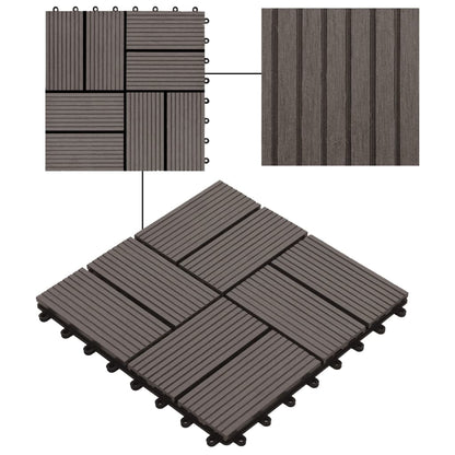 Piastrelle per Decking 22 pz 30x30cm 2mq in WPC Marrone Scuro - homemem39