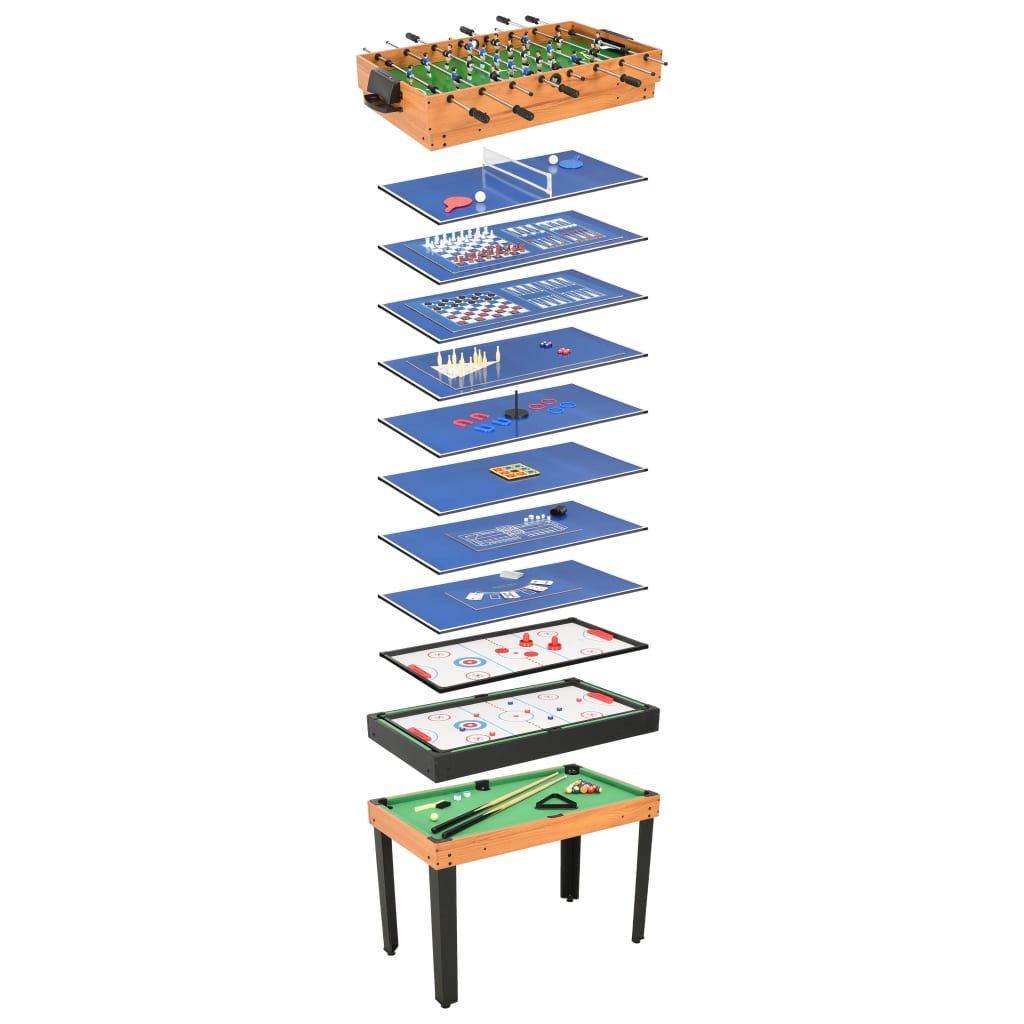 Set Giochi da Tavola 15-in-1 121x61x82 cm in Acero - homemem39