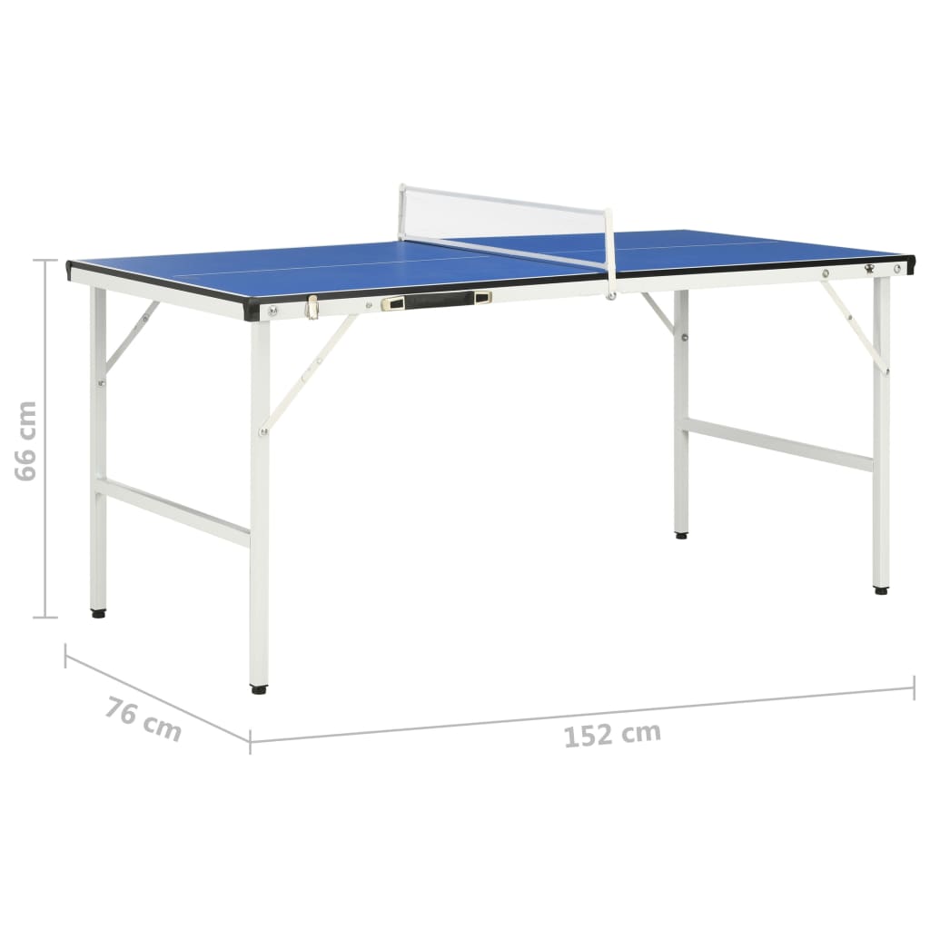 Tavolo da Ping Pong con Rete 5 Piedi 152x76x66 cm Blu - homemem39