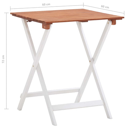 Set da Bistrot 3 pz in Legno di Acacia Marrone Scuro e Bianco - homemem39