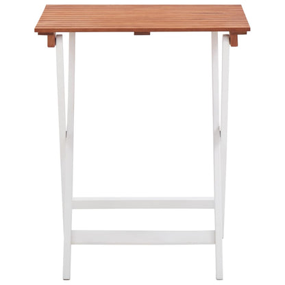 Set da Bistrot 3 pz in Legno di Acacia Marrone Scuro e Bianco - homemem39