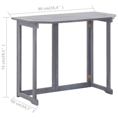 Tavolo da Balcone Pieghevole 90x50x74 cm in Massello di Acacia - homemem39