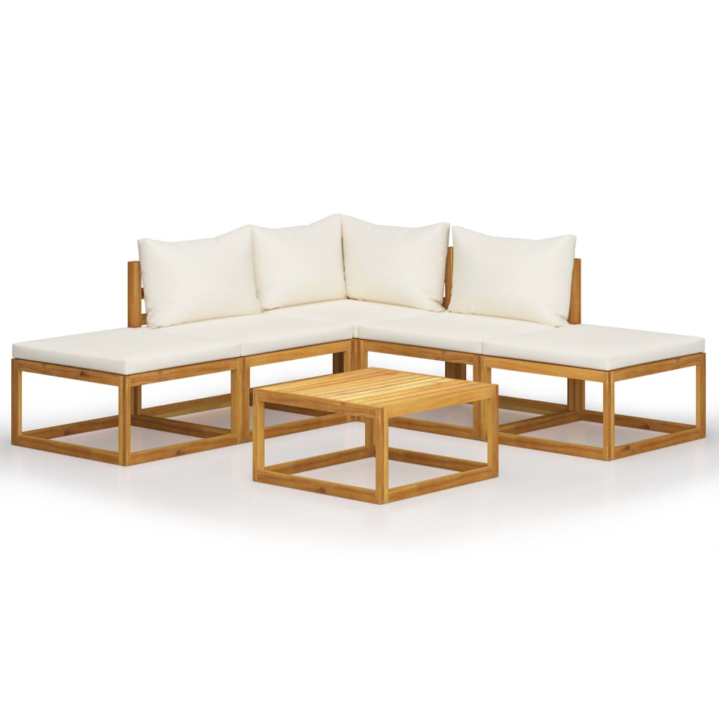 Set Divani Giardino 6 pz con Cuscini Legno Massello di Acacia - homemem39