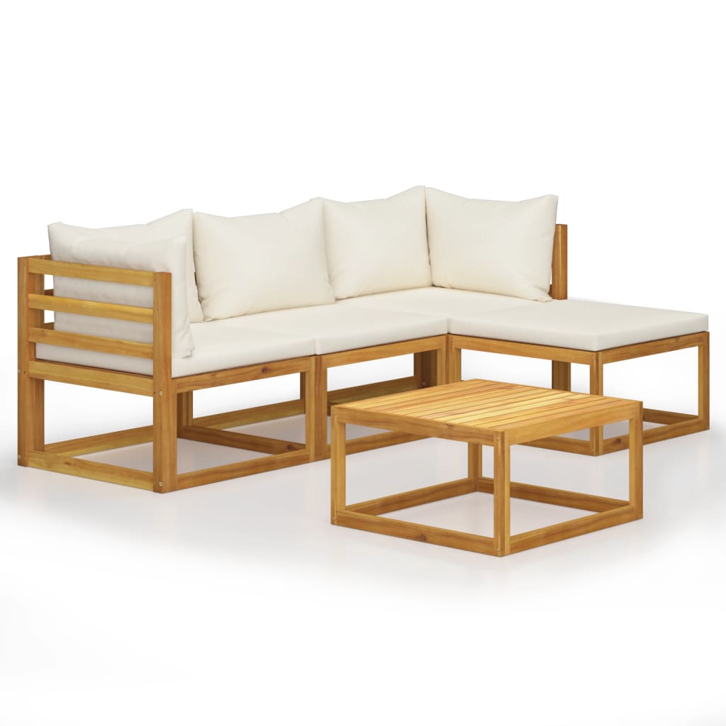 Set Divani Giardino 5 pz con Cuscini Legno Massello di Acacia - homemem39