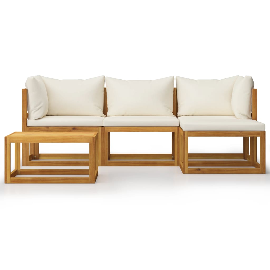 Set Divani Giardino 5 pz con Cuscini Legno Massello di Acacia - homemem39