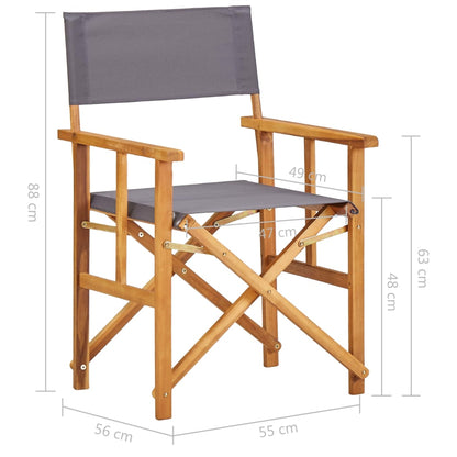 Sedie da Regista 2 pz in Legno Massello di Acacia - homemem39