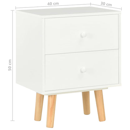 Comodini 2 pz Bianchi 40x30x50 cm Legno Massello di Pino - homemem39