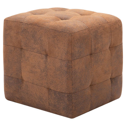 Pouf 2 pz Marrone 30x30x30 cm in Similpelle Scamosciata - homemem39