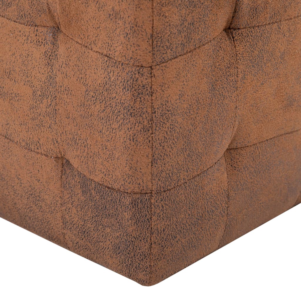 Pouf 2 pz Marrone 30x30x30 cm in Similpelle Scamosciata - homemem39