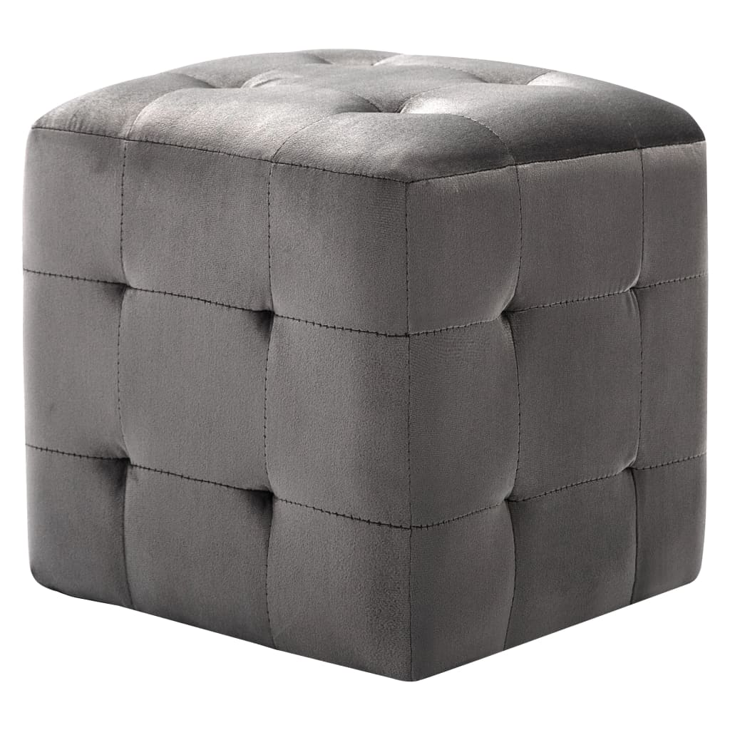 Pouf 2 pz Grigio 30x30x30 cm in Velluto - homemem39