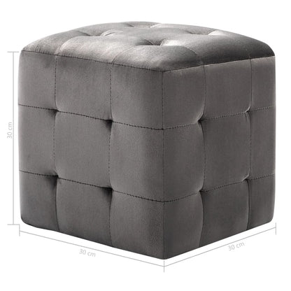 Pouf 2 pz Grigio 30x30x30 cm in Velluto - homemem39