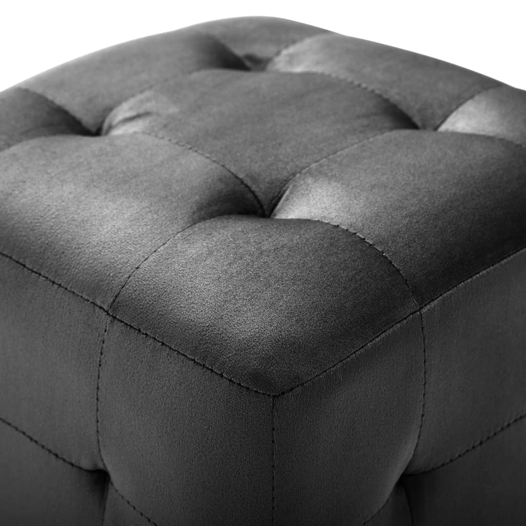 Pouf 2 pz Nero 30x30x30 cm in Velluto - homemem39