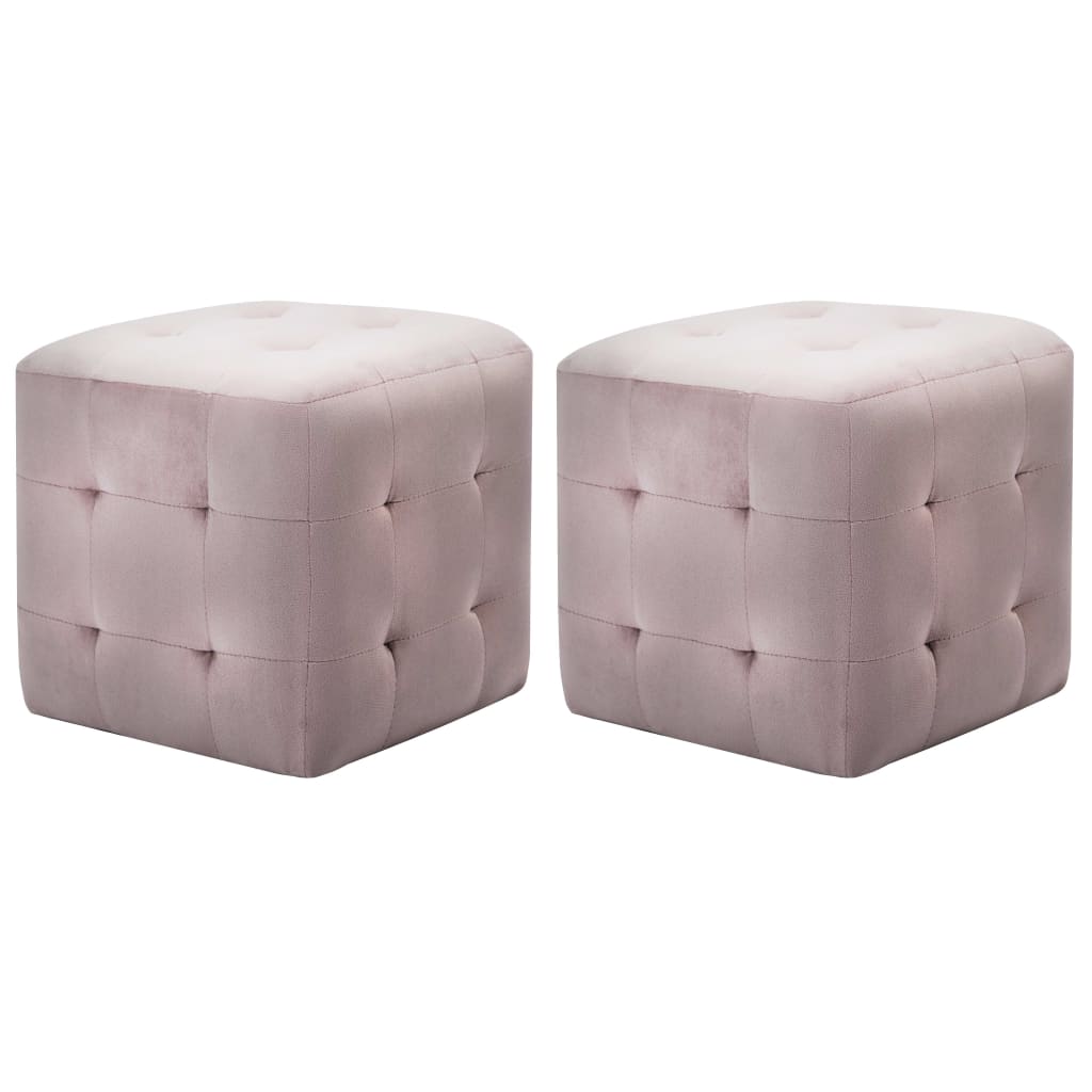 Pouf 2 pz Rosa 30x30x30 cm in Velluto - homemem39