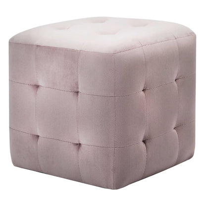 Pouf 2 pz Rosa 30x30x30 cm in Velluto - homemem39