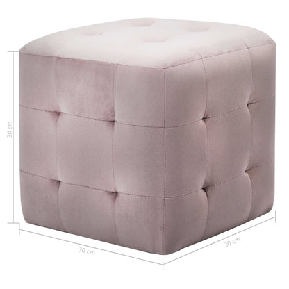 Pouf 2 pz Rosa 30x30x30 cm in Velluto - homemem39