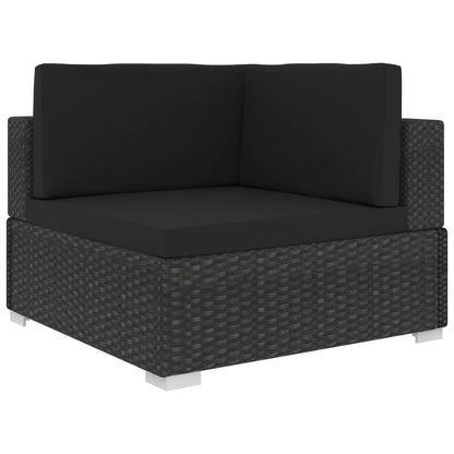 Set Divani da Giardino 8 pz con Cuscini in Polyrattan Nero - homemem39