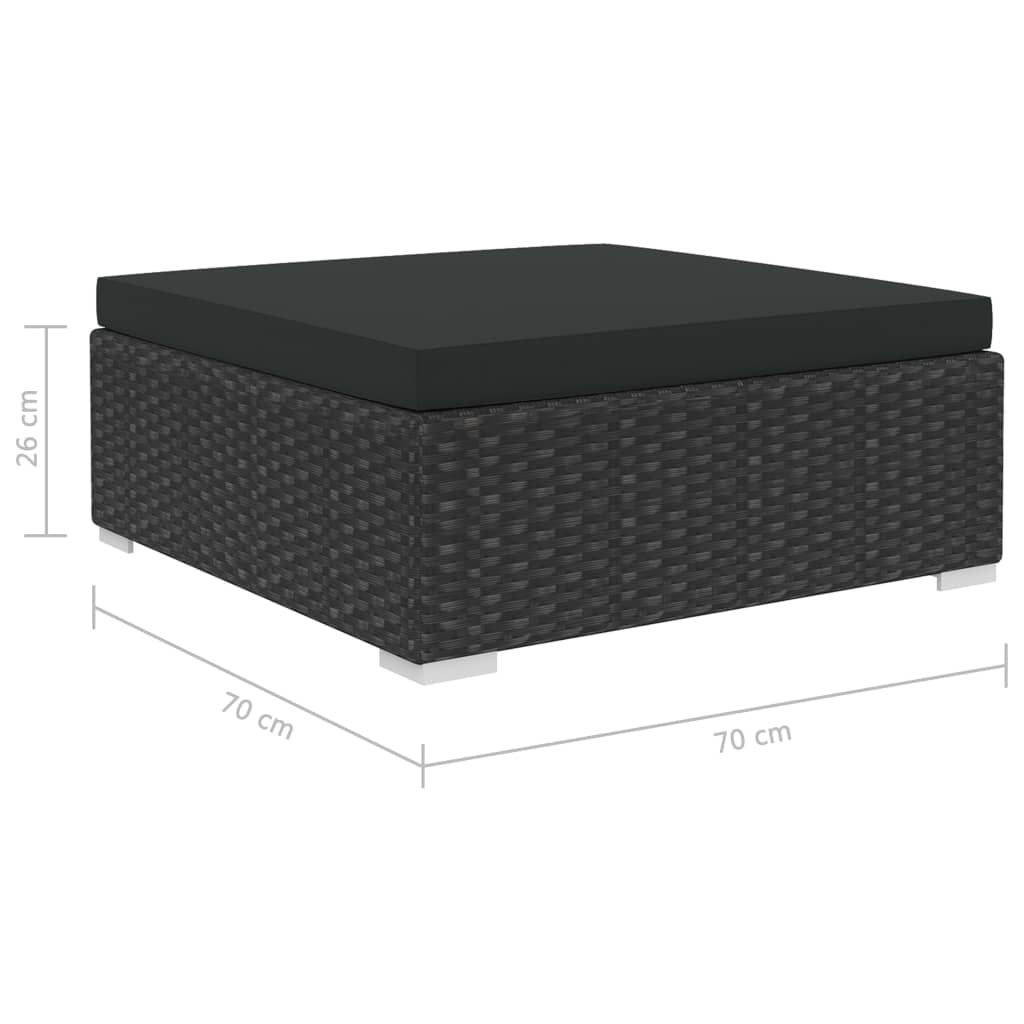 Set Divani da Giardino 8 pz con Cuscini in Polyrattan Nero - homemem39