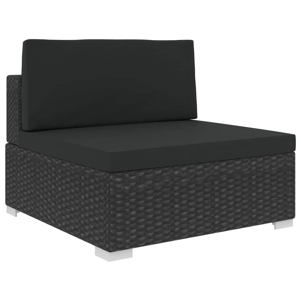 Set Divani da Giardino 6 pz con Cuscini in Polyrattan Nero - homemem39