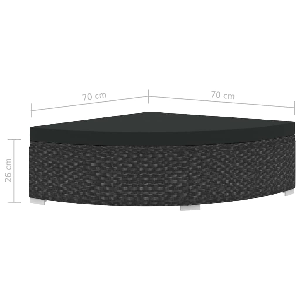 Set Divani da Giardino 6 pz con Cuscini in Polyrattan Nero - homemem39