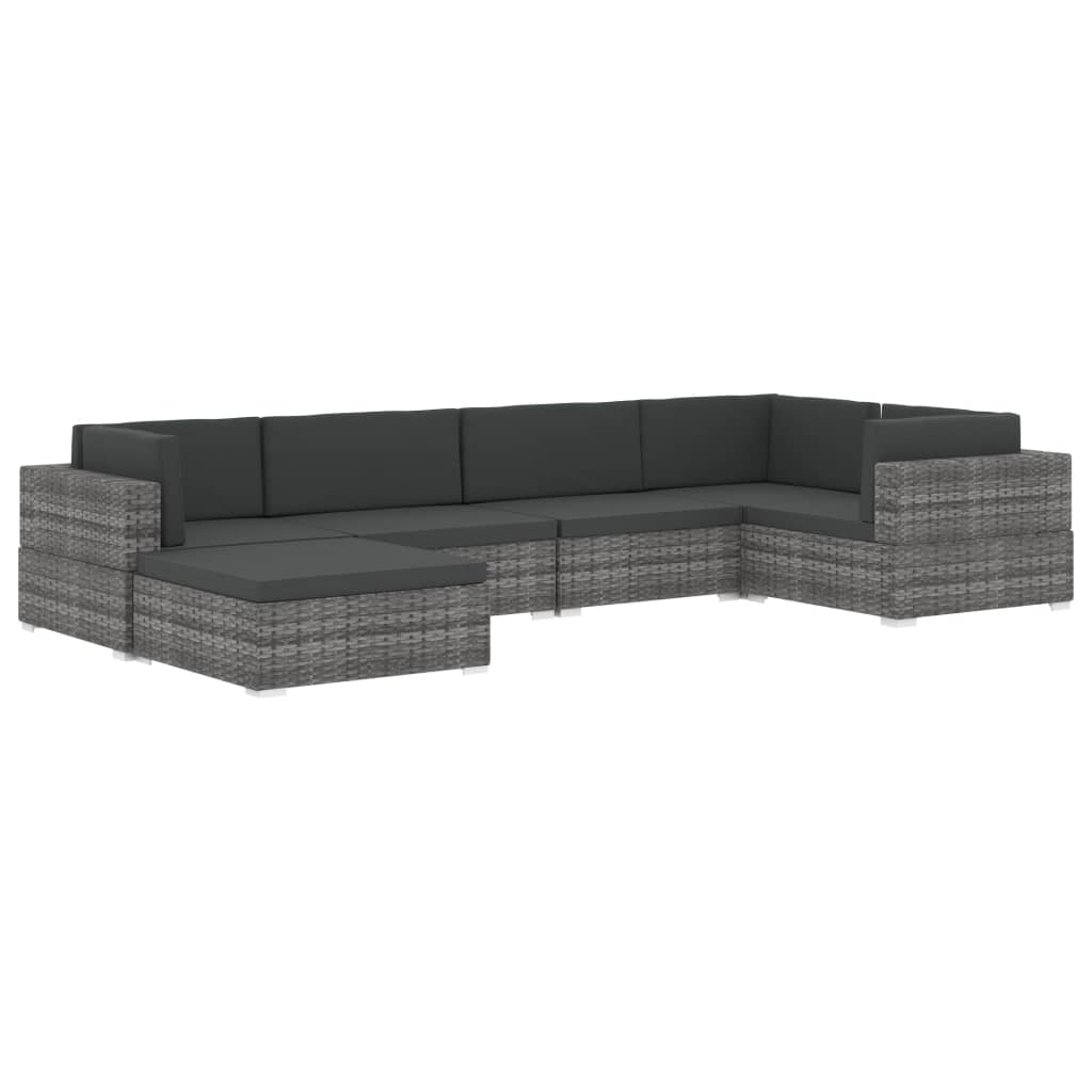 Seduta Centrale Modulare 1 pz con Cuscini in Polyrattan Marrone - homemem39