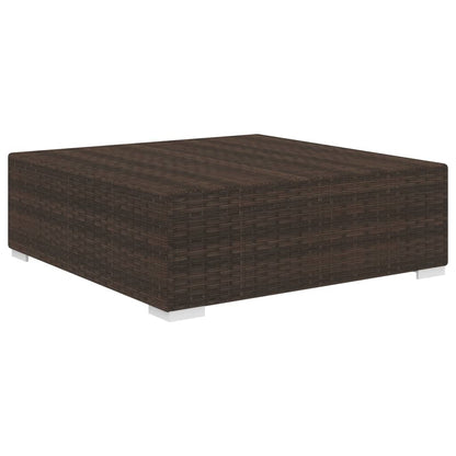 Poggiapiedi Modulare 1 pz con Cuscino in Polyrattan Marrone - homemem39