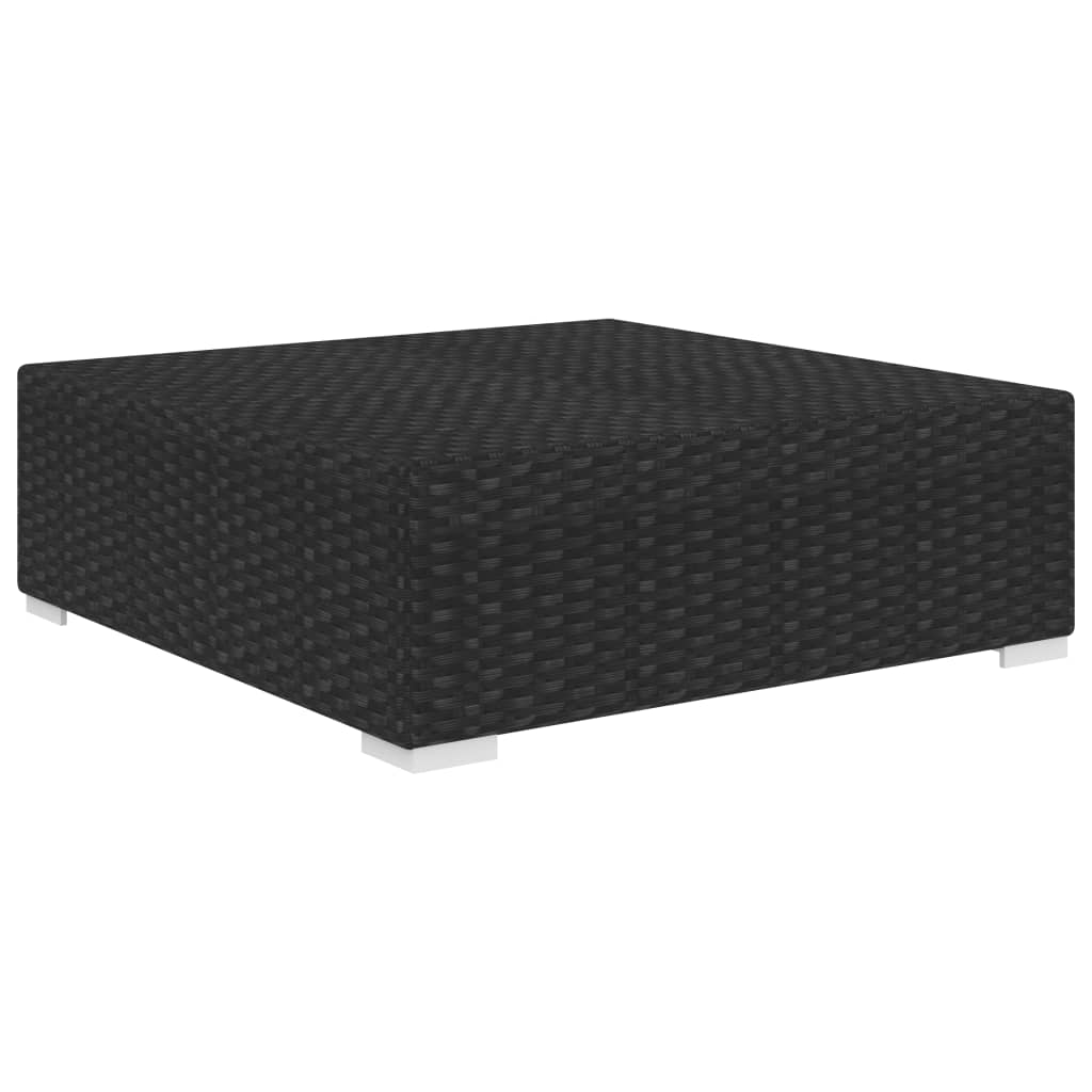 Poggiapiedi Modulare 1 pz con Cuscino in Polyrattan Nero - homemem39