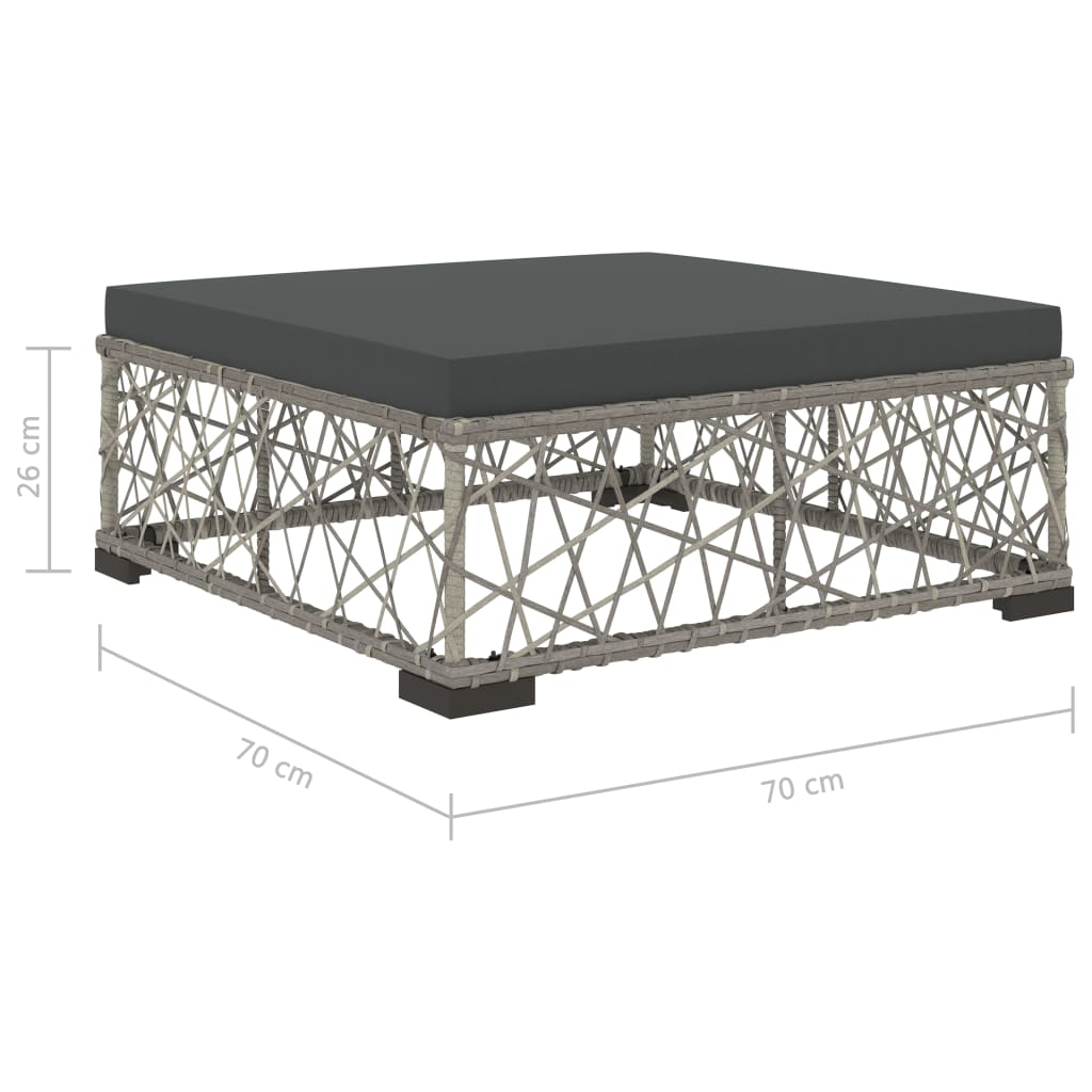 Set Divani da Giardino 8 pz con Cuscini in Polyrattan Grigio - homemem39