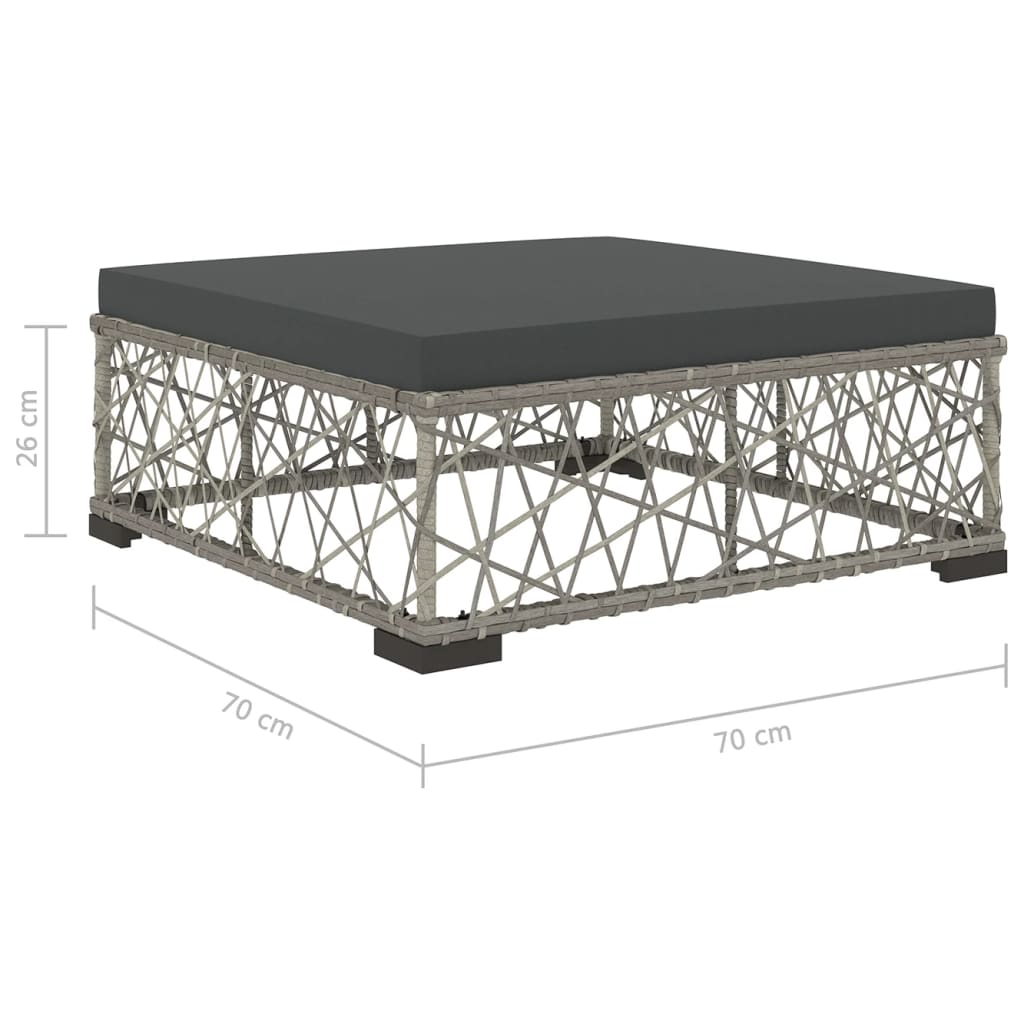 Set Divani da Giardino 5 pz con Cuscini in Polyrattan Grigio - homemem39