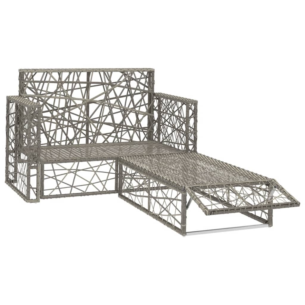 Set Divani da Giardino 2 pz con Cuscini in Polyrattan Grigio - homemem39