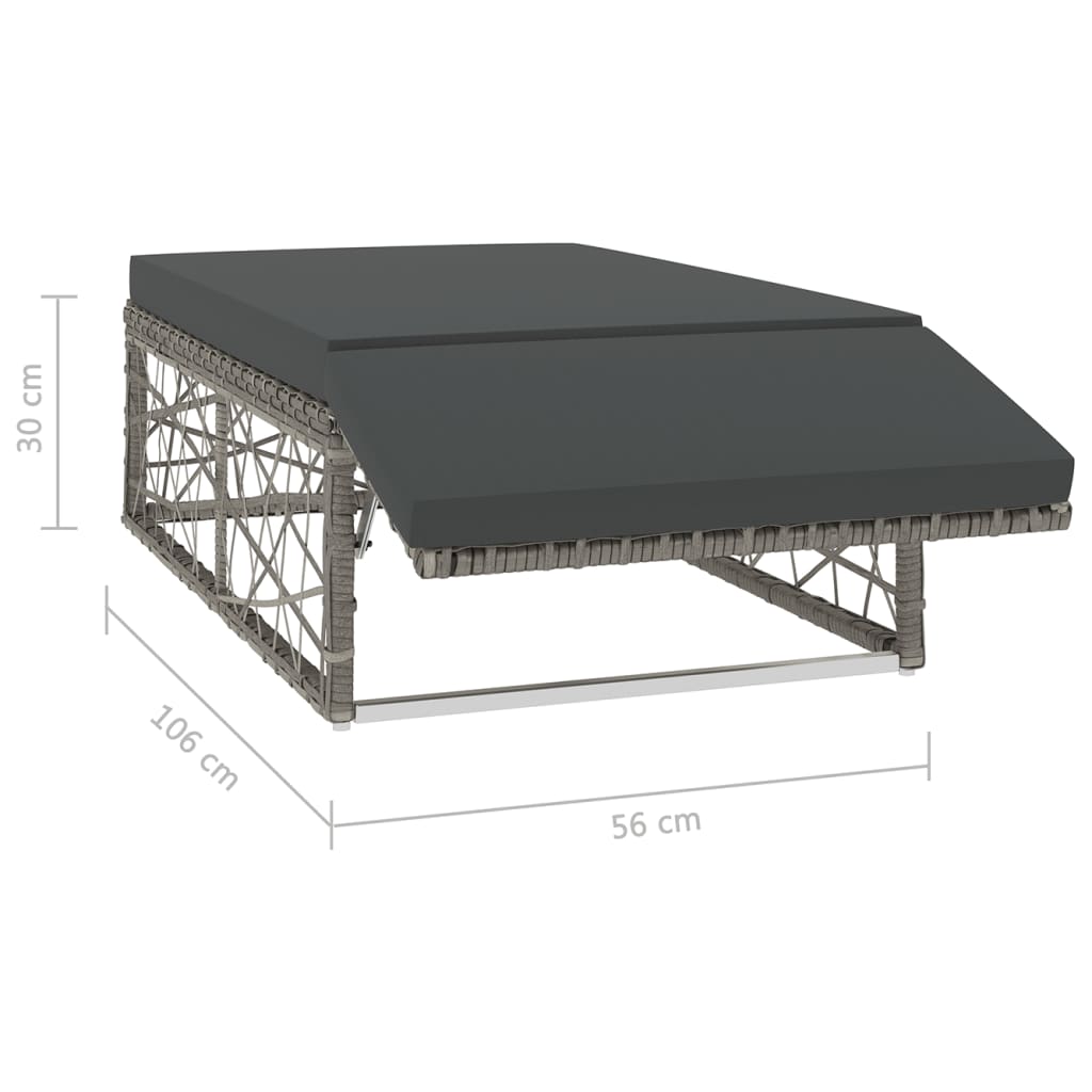 Set Divani da Giardino 2 pz con Cuscini in Polyrattan Grigio - homemem39