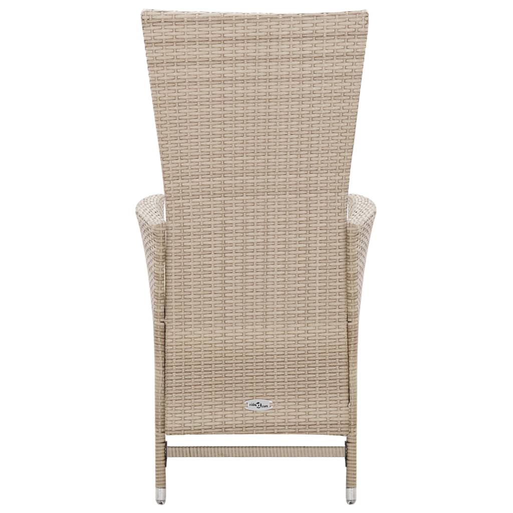 Set da Pranzo da Giardino 7 pz con Cuscini in Polyrattan Beige - homemem39